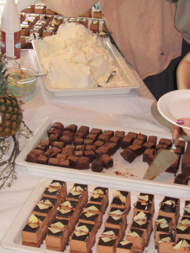 Förutom tacobuffé bjöds vi även på buffé fylld av choklad, grädde och glass.